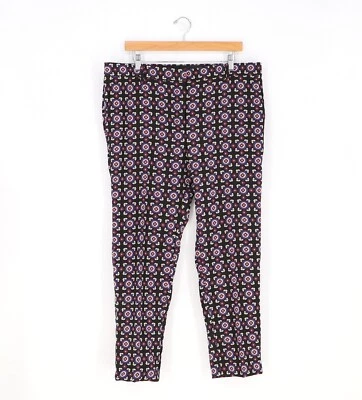 Pantalón al Tobillo ANN TAYLOR The Eva Púrpura Floral Geo Estampado Talla 14 Foto 1 de 4