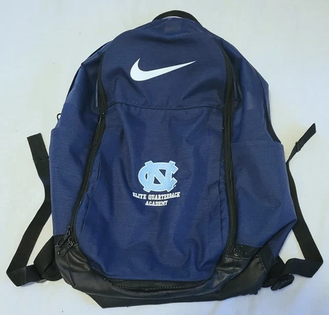 TEAM ISSUED Nike UNC Tar Heels football Elite Quarterback Academy navy backpack Cover
