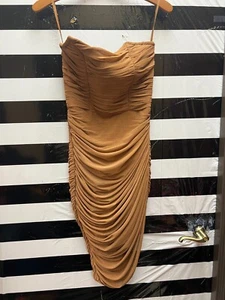 NWOT Women "Revolve brown crunchy tube dress Size Sm. Prev. Owned - Picture 1 of 2