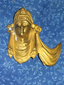 Brass Applied Ornaments Godess Head Oil Lamp Chandelier 1876 Original Antiques - Picture 1 of 7