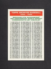 1995 Topps Archives Brooklyn Dodgers #165 BROOKLYN DODGERS CHECKLIST: 1952-1956