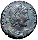 RARE Mint ANS Authentic Ancient Roman Coin w/COA Constantius II Spearing War