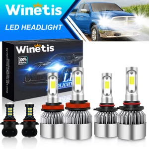 For 2011-2018 RAM 1500 2500 3500 Upgarde Hi Low LED Headlight + Fog Light Bulbs - Picture 1 of 9