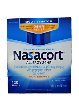 Nasacort MULTI-SYMPTON Allergy spray nasal 24 horas (120 sprays) validade 01/2027 - Imagem 1 de 4