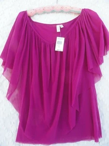 Daisy & Clover NEW Knit Top Misses XL Fuchsia Mulberry 100% Nylon NWT $58 - Picture 1 of 7