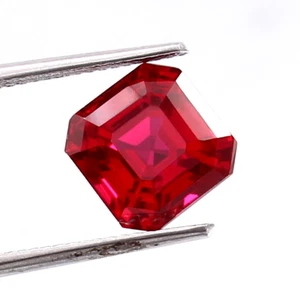 5.50Ct Natural Certified Pigeon Blood Red Ruby Asscher Loose Gemstone 9.1x8.9mm - Imagen 1 de 6