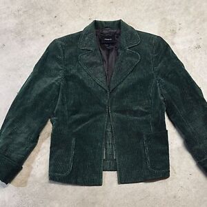 Akris Punto Green Corduroy Cotton/cashmere blazer Jacket Notch Lapel Womens EUC