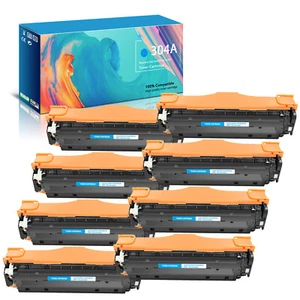 8PK Cyan Toner for HP 304A CC531A Color LaserJet CP2025 CP2025dn CP2025n CP2025x - Afbeelding 1 van 22