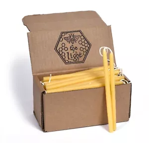 100% Pure Beeswax Dipped Hanukkah, Orthodox Church or Birthday Candles, 8" or 6" - Picture 1 of 10