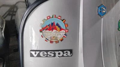 PLACCA VESPA CORTINA D'AMPEZZO EUROVESPA 1963 FERMA CARTE PIAGGIO ITALY CLUB - Image 1 of 4