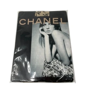 CHANEL Vintage 00A CC Logo Monogram Stockings Tights Pantyhose #1 Nylon Beige - Picture 1 of 10