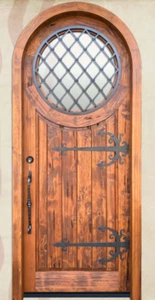 Rustic CUSTOM reclaimed lumber arched top door solid wood storybook castle - Picture 1 of 14