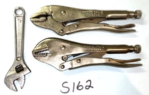 PROTO TOOLS 3 PIECE VISE GRIP STYLE PLIERS & CRESCENT STYLE WRENCH - Picture 1 of 11