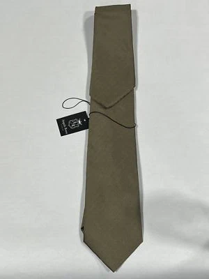 Corbata verde hecha a mano Angelo Rossi para hombre con cuadrado de bolsillo a juego NUEVA Foto 1 de 4