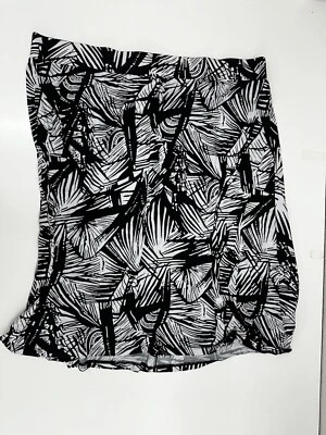 Faded Glory Womens Shirt Plus Size 2x Black and White Floral Stretchy - Image 1 of 4