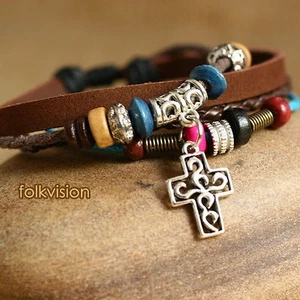 12 PCS Wholesale TRIBAL SURFER HANDMADE LEATHER HEMP BRACELET LB139 - Picture 1 of 2