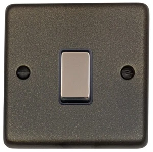 G&H CG305 Standard Plate Graphite 1 Gang Intermediate Rocker Light Switch - Picture 1 of 1
