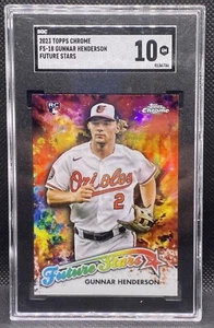 ๐ฅ๐๐ฅ Gunner Henderson 2023 Topps Chrome Future Stars RC Orioles SGC 10 ๐ฅ๐๐ฅ - Foto 1 di 2