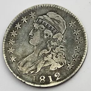 1812 P Philadelphia Mint Capped Bust Half Dollar 50c Old US 90% Silver Coin h423 - Picture 1 of 2