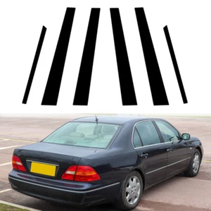 6PCS Glossy Black Pillar Posts Door Window Trim Covers For Lexus LS430 2001-2006 - Picture 1 of 15