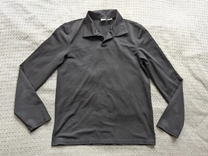 AX Armani Exchange Polo Shirt Adult Small Black Mesh Long Sleeve Open Collar - Picture 1 of 15