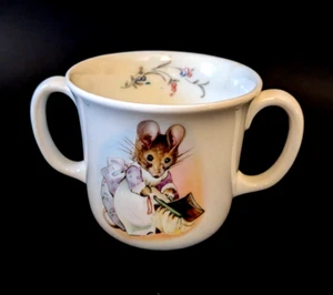 Royal Albert Beatrix Potter HUNCA MUNCA MOUSE 2 Handle Mug Children’s Cup 1986 - Picture 1 of 9