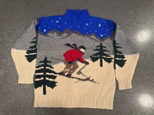 Vintage Lauren  Ralph Lauren Downhill Ski Sweater Large Wool Hand Knit Size S - Picture 1 of 4