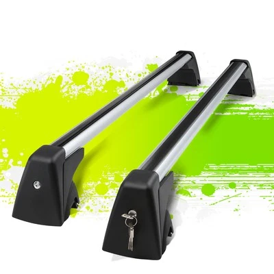 Rack de teto de alumínio estilo fábrica barra transversal trilhos superiores com trava + chave para BMW X1 09-15 - Imagem 1 de 4