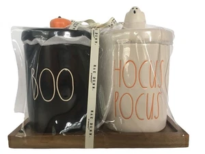 Rae Dunn Halloween Canisters Set Boo Ghost Lid Hocus Pocus Pumpkin Decor - Picture 1 of 8