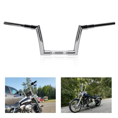 10" inch Motorcycle Chrome Horn Ape Hanger Handlebar Fit Harley Road Glide FLTRX Foto 1 de 4