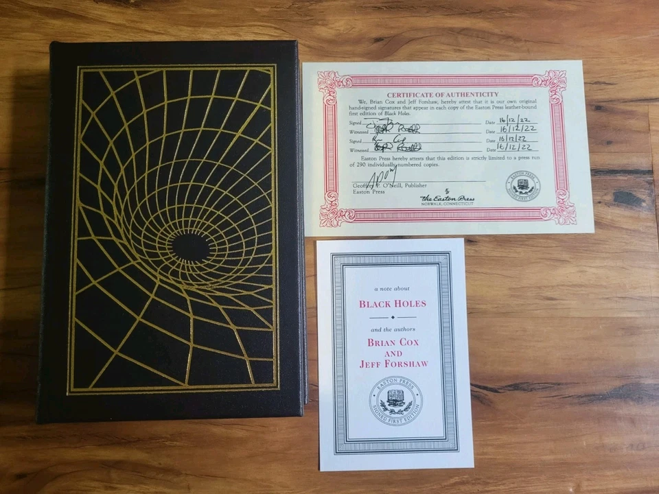 SIGNED EASTON PRESS Leatherbound Book BLACK HOLES by Brian Cox and Jeff Forshaw! - Image 1 of 4
