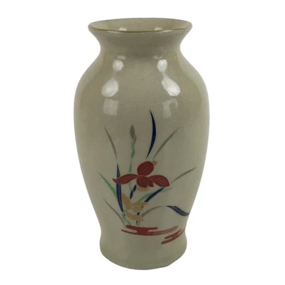 Florero japonés de porcelana Kyo Ware de colección Ikebana Kabin beige iris Ayame FK124 Foto 1 de 4