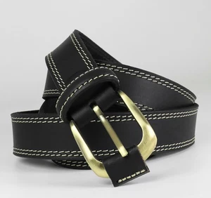 Belt Leather - Double Sting - 35MM CH190A5-NOIR - Picture 1 of 1