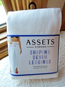 SPANX NWT SIZE L SHAPING SKINNY DENIM LEGGINGS WHITE ASSETS ULTIMATE SHAPE STYLE
