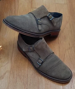 BANANA REPUBLIC ORTHOLITE MEN'S TAN SUEDE DOUBLE MONK STRAP SHOES SIZE 10 M - Picture 1 of 14