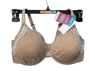 NWT Olga 36DD Cloud 9 Full-Figure Lace-Trim Minimizer Bra GI8961A Toasted Almond - Image 1 of 4