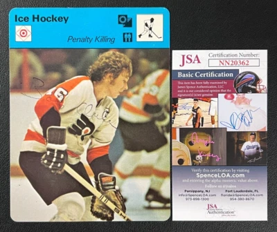 Bobby Clarke Firmado '78 Sportscaster #31-3 JSA AUTO NHL Philadelphia Flyers ¡HOF! Foto 1 de 4