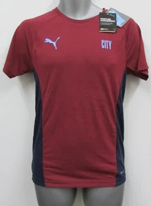 Manchester City Shirt MCFC Womens EvoStripe Tee Shirt Puma - Picture 1 of 4