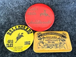 ELKS Helldorado 1982-84 Las Vegas Nevada Rodeo Bucking Bronco Pin Pinback Button - Picture 1 of 21
