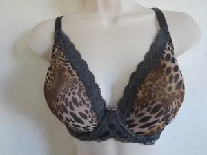 NATORI 32G #730023 FEATHERS CONTOUR PLUNGE UNDERWIRE BRA, LEOPARD, NWT $72 - Picture 1 of 5