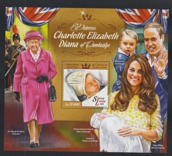 SIERRA LEONA Nacimiento de la Princesa Charlotte MNH Hoja de recuerdo Foto 1 de 1