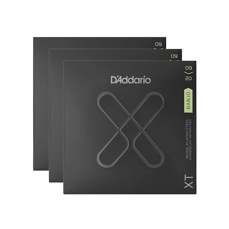 D'Addario XTJ0920 XT Nickel Plated Stee Banjo Strings, Light, 09-20 (3 Pack) - Image 1 of 1