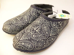 Western Chief Women's Garden/ Rain Slip On Clogs Slippers- Navy Paisley Size 11 - Picture 1 of 12