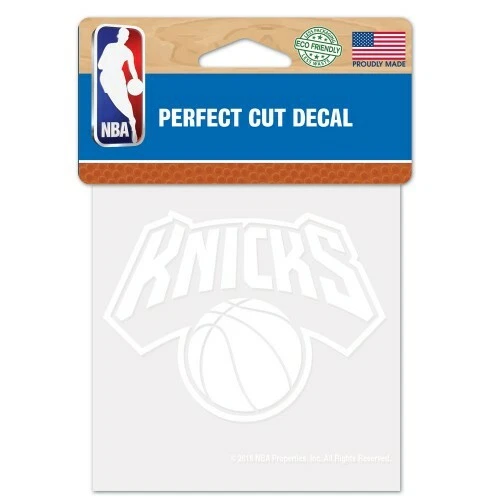 NEW YORK KNICKS CALCOMANÍA BLANCA CORTE PERFECTO 4" PARA WINDOWS LICENCIA NBA Foto 1 de 1