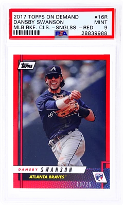 2017 Topps On Demand Dansby Swanson 17 Rookie Class Red #16R /25 PSA 9 - Image 1 of 2