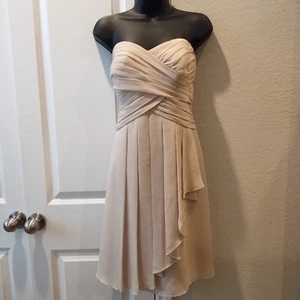 Davids Bridal Knee Length Strapless Bridesmaid/homecoming Dress Size 10 - Picture 1 of 9
