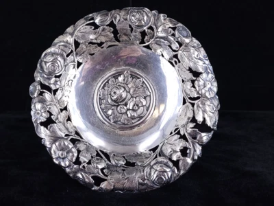 Antique Hanau 800 Silver Wolf & Knell Compotes Trinket Dish/ Tray Nouveau 1880's - Image 1 of 4