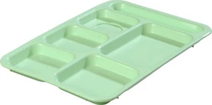 P614R09 - Right-Hand 6-Compartment Polypropylene Tray 10" x 14" - Green - Picture 1 of 3