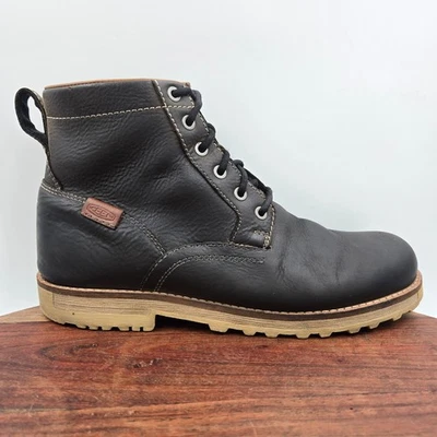 Keen 59 Boots Men's 9 Black Leather Combat Moto Biker Lug Hiking Soft Toe Work - Image 1 of 4