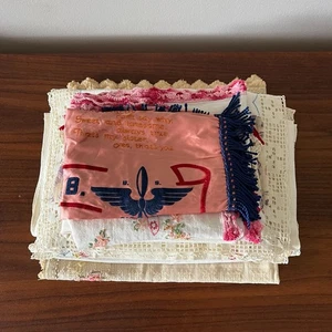 Lote De Colección De 16 Fundas De Almohada De Lino Bordado Tapetes Borde Crochet - Imagen 1 de 17